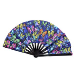 Maxbell Folding Fan Props Foldable with Bamboo Frames for Night Club Parties Cosplay Butterfly