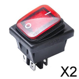 Maxbell 2x4 Pin On-Off Car Boat Lighted Rocker Toggle Switch Waterproof  Red