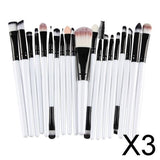 Maxbell 3x20 Pcs/Set Professional Make up Brush Set Beauty Cosmetic Tool White Black