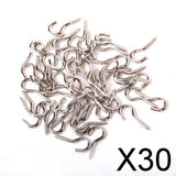 Maxbell 30x50pcs Screw Hook Eye Silver