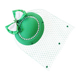 Maxbell Irish Festival Mini Party Fascinator Hat Hair Clips Barrettes Decor Headwear Beaded Bow Decor