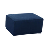 Maxbell Jacquard Storage Ottoman Cover Footstool Slipcover Protector Dark Blue