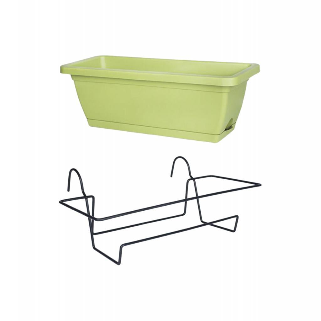 Maxbell Balcony Hanging Planter with Bracket Easily Install Versatile 17x7.4x5.9inch Black Rack