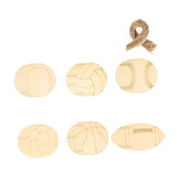 Maxbell 24x Unfinished Blank Wood Chips Sports Ball Cutouts Wooden Hanging Ornaments