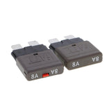 Maxbell 4x2 Piece Automatic 28V Marine Resettable Fuse Auto Circuit Breaker Blade 8A