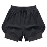 Maxbell Men's Workout Shorts Athletic Running Shorts for Football Beach Bodybuilding 4XL Black
