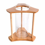 Maxbell Maxbell 1 Pc Creative Bamboo Glass Triangle Fish Tank Desktop Decor - Natural Color