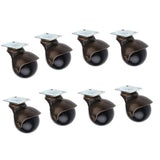 Maxbell 8pcs 2'' Swivel Ball Caster PP Wheels with Brake Lock Screw-in Universal