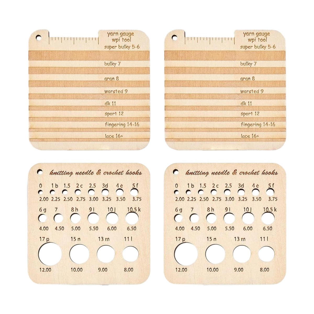 Knitting Gauge Ruler Ergonomical Practical DIY Crafts Crochet Knitting Tools 4Pcs