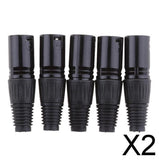 Maxbell 2x5pcs Speaker Cable XLR Male Connector End for Mic Audio Loudspeaker