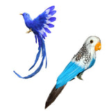Maxbell 2pcs Artificial Bird Feathered Realistic Garden Yard Decor Ornament  Parrot