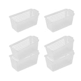 Maxbell 6Pcs Desktop Storage Basket Bins Decor Vanity Trays for Shelves Dresser Home Clear