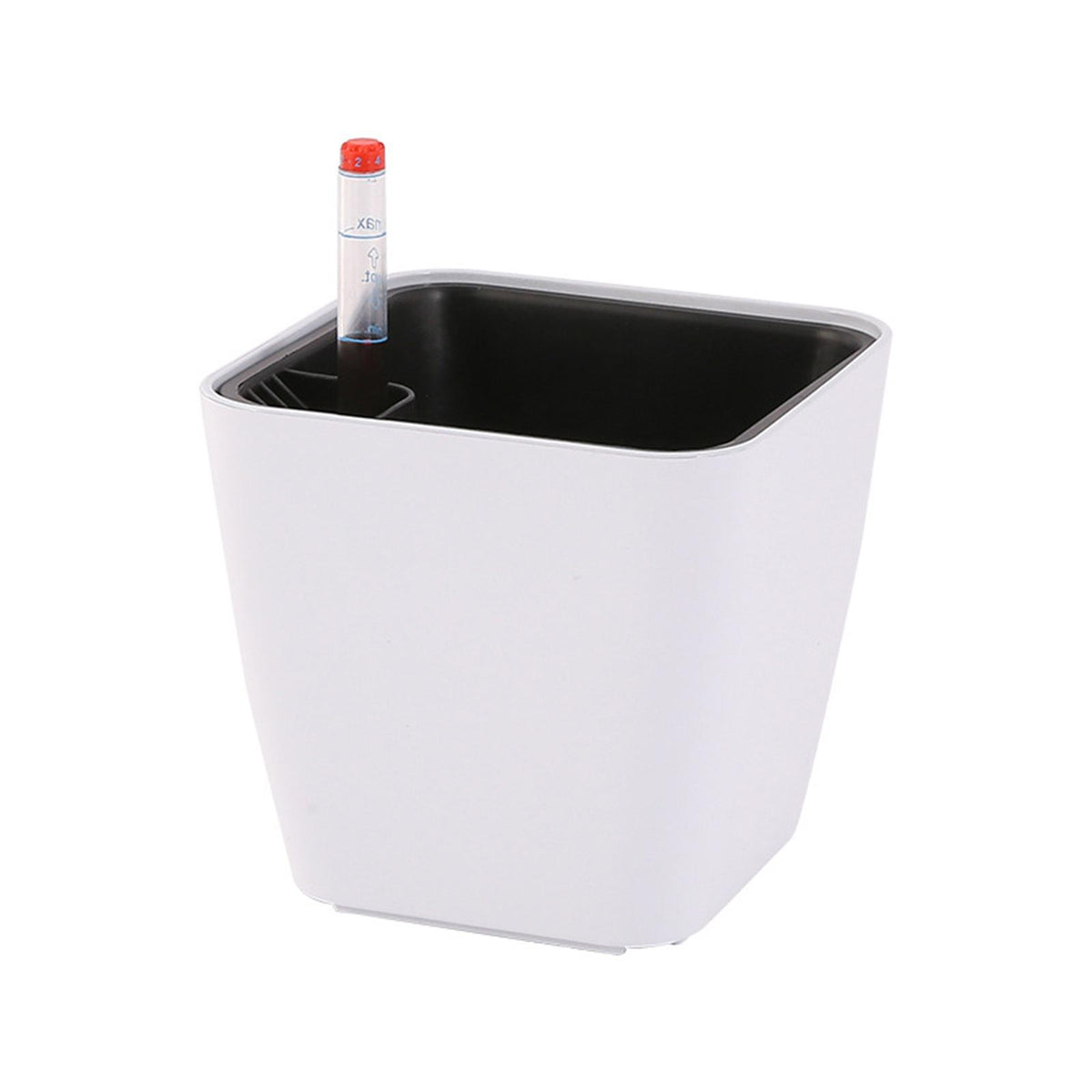 Maxbell Plastic Self Watering Planter with Water Level Indicator for Bedroom Kitchen White