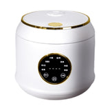 Digital Rice Cooker Auto Keep Warm 2L 7 Cooking Function for Pasta Eggs Soup white