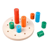 Maxbell Stacking Peg Board Set Count Match Pegboard for Baby Ages 1-3 Years Old Kids