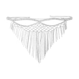 Maxbell Rhinestone Tassel Masquerade Mask Decor for Fancy Dress Cosplay Themed Party Silvery