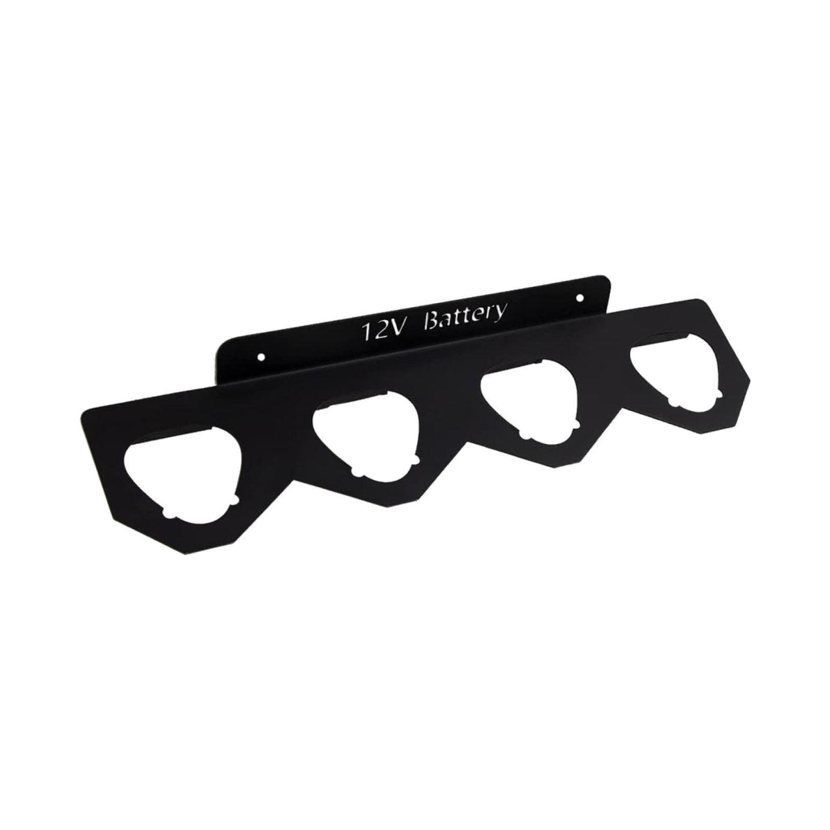 Maxbell Battery Holder Rack Space Saving Wall Mounted Rack for Bench Work Truck Home 4 Slots