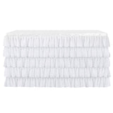 Maxbell 2pcs White Chiffon 5-layer Table Skirt for Rectangle/Round Table 75x426cm