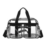 Maxbell PVC Clear Tote Bag Casual Transparent Handbag for Hiking Business Trip Beach Black