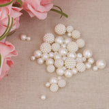 Maxbell Maxbell 50Pcs Assorted Size White ABS Pearl Rough Beads for Jewelry Craft Decoration