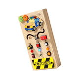 Maxbell Montessori LED Busy Board Wooden Sensory Board for Toddlers 1-3 Travel Kids