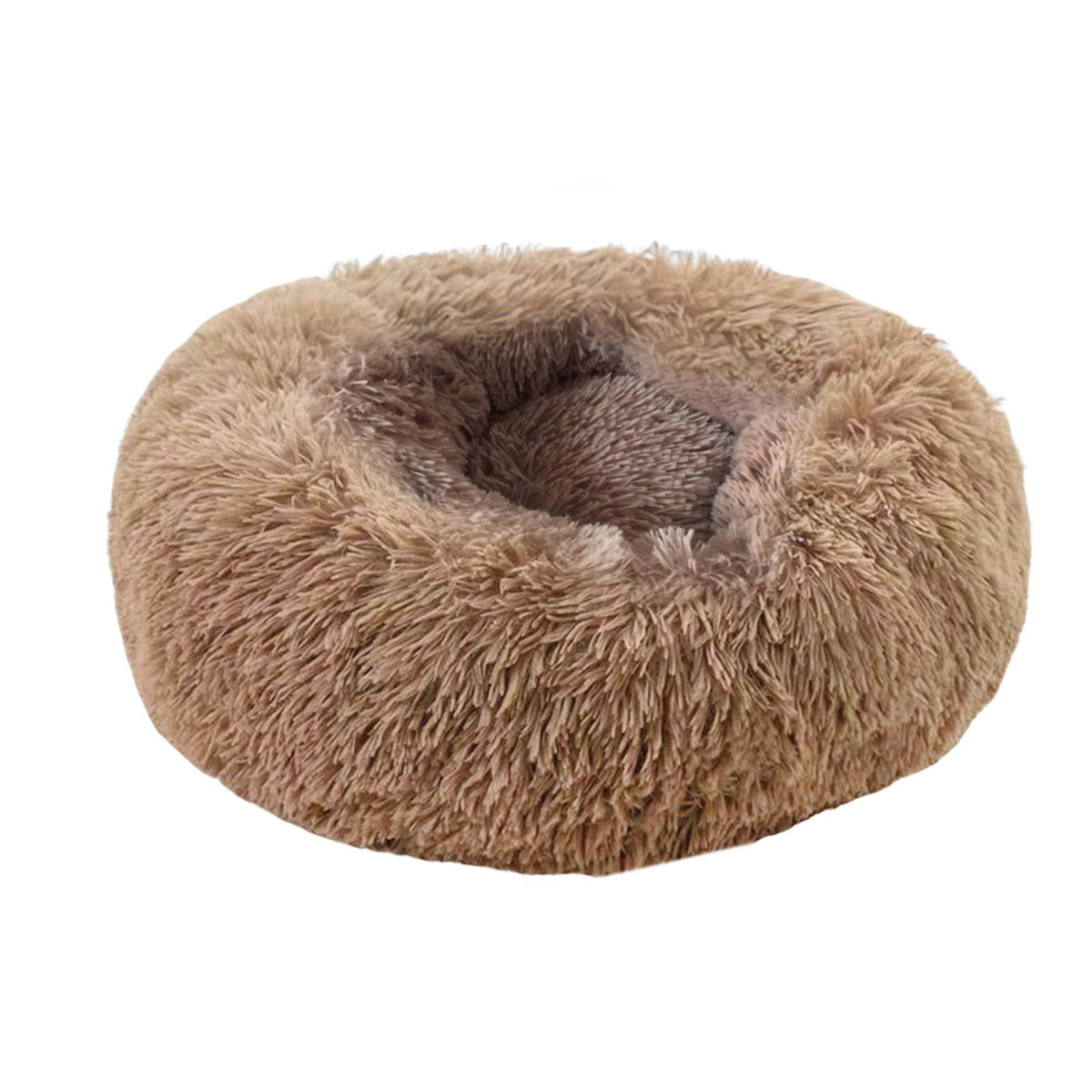 Maxbell Cat Bed Long Plush PP Cotton Winter Washable 70 cm Diameter Doughnut Cushion