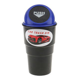 Maxbell Maxbell Mini Dustbin Trash Bin Rubbish Garbage Can Storage Box for Car Truck - Blue