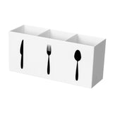 Maxbell Acrylic Desktop Organizer Box 3 Grid Kitchen Utensil Rack for Office Outdoor white