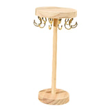 Maxbell Wooden Jewelry Stand Storage Jewelry Display Rack for Watch Earrings Desktop 12 hook