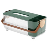 Maxbell Tissue Box Cover Holder Napkin Storage Box for Drawer Box Kitchen Restaurant Dark green