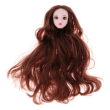 Maxbell Maxbell 1/6 Female Ball Joint Doll Head Carving Sculpt with White Straight Hair Wig for BJD for MSD Doll