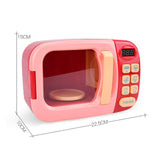 Maxbell Realistic Food Cooking Toys Learning for Kids 3+ Mini Microwave Oven Playset pink