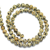 Maxbell Natural Dalmation Spot Jasper Round Gemstone Loose Beads Strand 15 inch