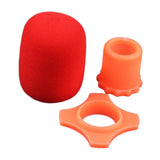 Maxbell Handheld Microphone Protection Windscreen Bottom Rod Sleeve Holder Mic Cover Red