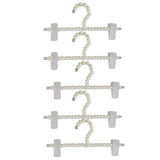 Maxbell 5x Pearl Beaded Clothes Pants Hanger Trousers Dress Holder with Clip White - Aladdin Shoppers