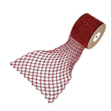 Maxbell 1 Roll Mesh Glitter Wired Ribbon for Flower Bouquet Gift Packaging