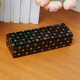 Maxbell Maxbell Handmade PU Rectangle Spectacles Case Fashionable Tin Iron Glasses Box-Black