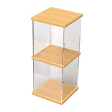 Maxbell Clear Acrylic Display Case for Collectibles Dolls Action Figure Display Case 2 Layer S