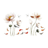 Maxbell 2x Lotus Wall Sticker Waterproof DIY Wall Decor for Kitchen Nursery Restroom
