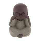 Maxbell 3x Ceramic Small Buddha Statue Monk Figurine Tea pet Decorative Ornaments