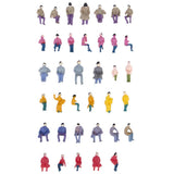 Maxbell 40x50pcs Painted Model Train Seated People Passengers Figures 1:87 HO Scale