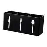 Maxbell Acrylic Desktop Organizer Box 3 Grid Kitchen Utensil Rack for Office Outdoor black
