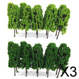 Maxbell 3xPagoda Trees Model Train Railroad Scenery 1:150 20pcs Dark and Light Green