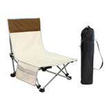 Maxbell Folding Chair Lounger with Carrying Bag Camp Chair for Traveling Lawn Office Beige