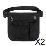 Maxbell 2xNurse Fanny Pack Waist Pouch Organizer Multiple Pocket Tape Holder Storage Black