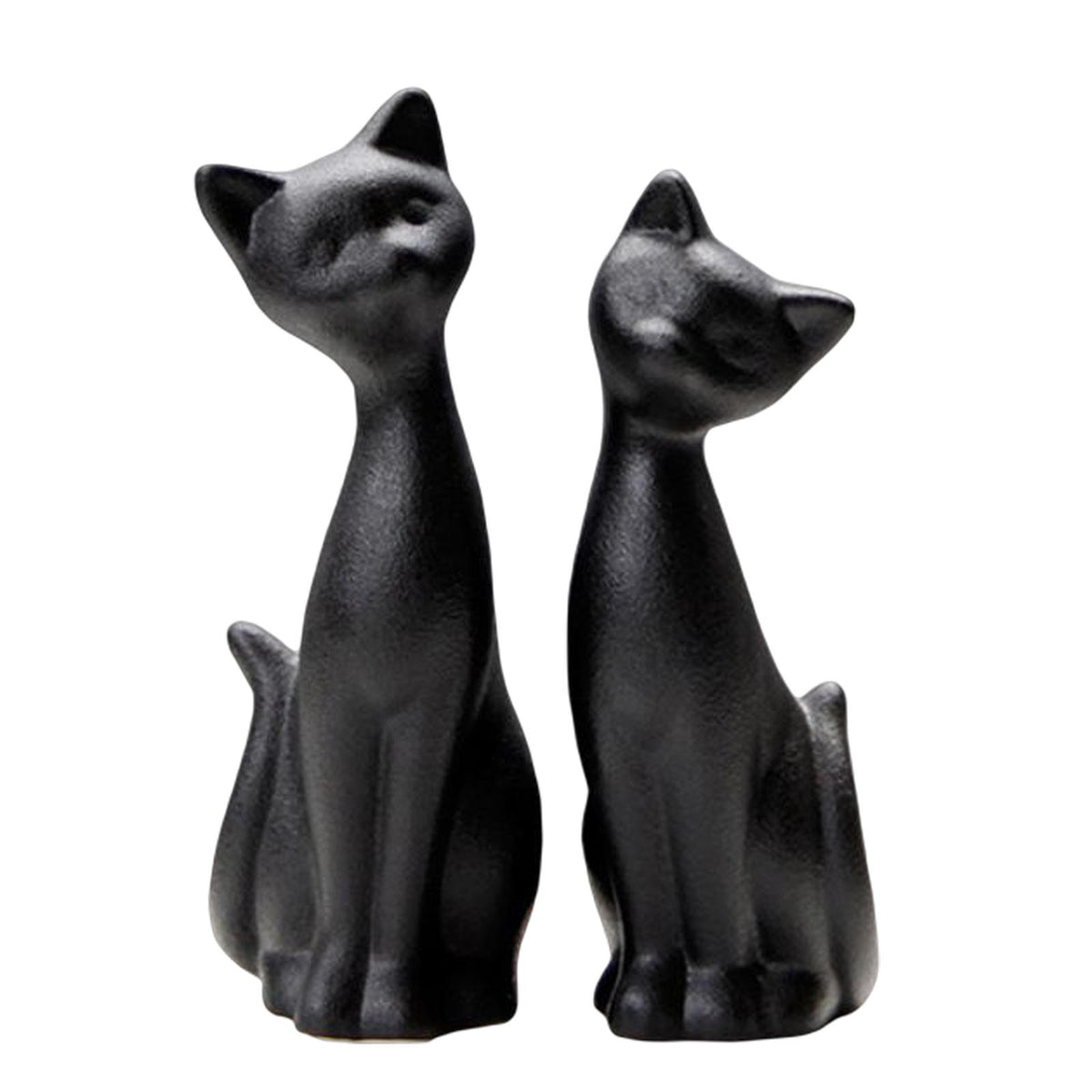 Maxbell Maxbell 2x Modern Cute Cat Statues Shelf Bookcase Kitten Figurines Decor Craft