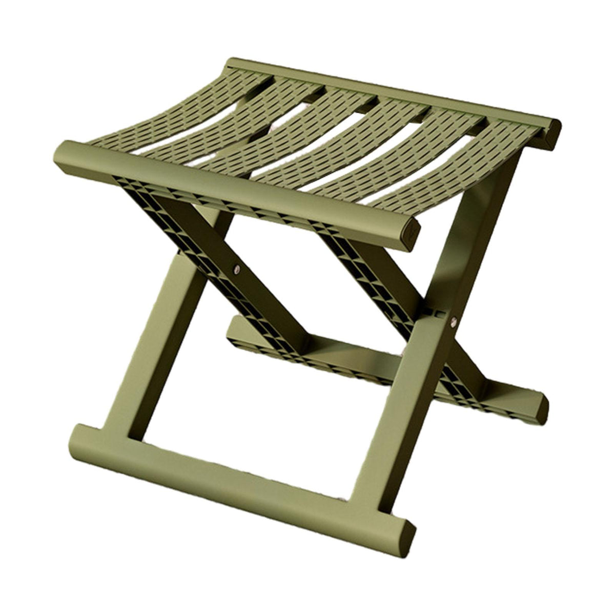 Maxbell Plastic Foldable Camping Stool for Barbecue 9.4x11.8x9.4inch Multifunctional Dark Green