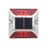 Solar route marker, Red cyan Flashing Light, Cast Aluminum, Waterproof, Outdoor Warning Red 10.3*10.3cm