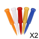 Maxbell 2xNovelty 35pcs 70mm 2 Stage Plastic Mixed Color Golf Tees Golfer Aid Tool