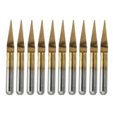 Maxbell 10pcs Engraver Titanium Coated Flat Bottom Cutting Tool  30 degrees 0.2mm